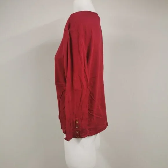 Chaps Button Sleeve Top - Picture 2 of 6